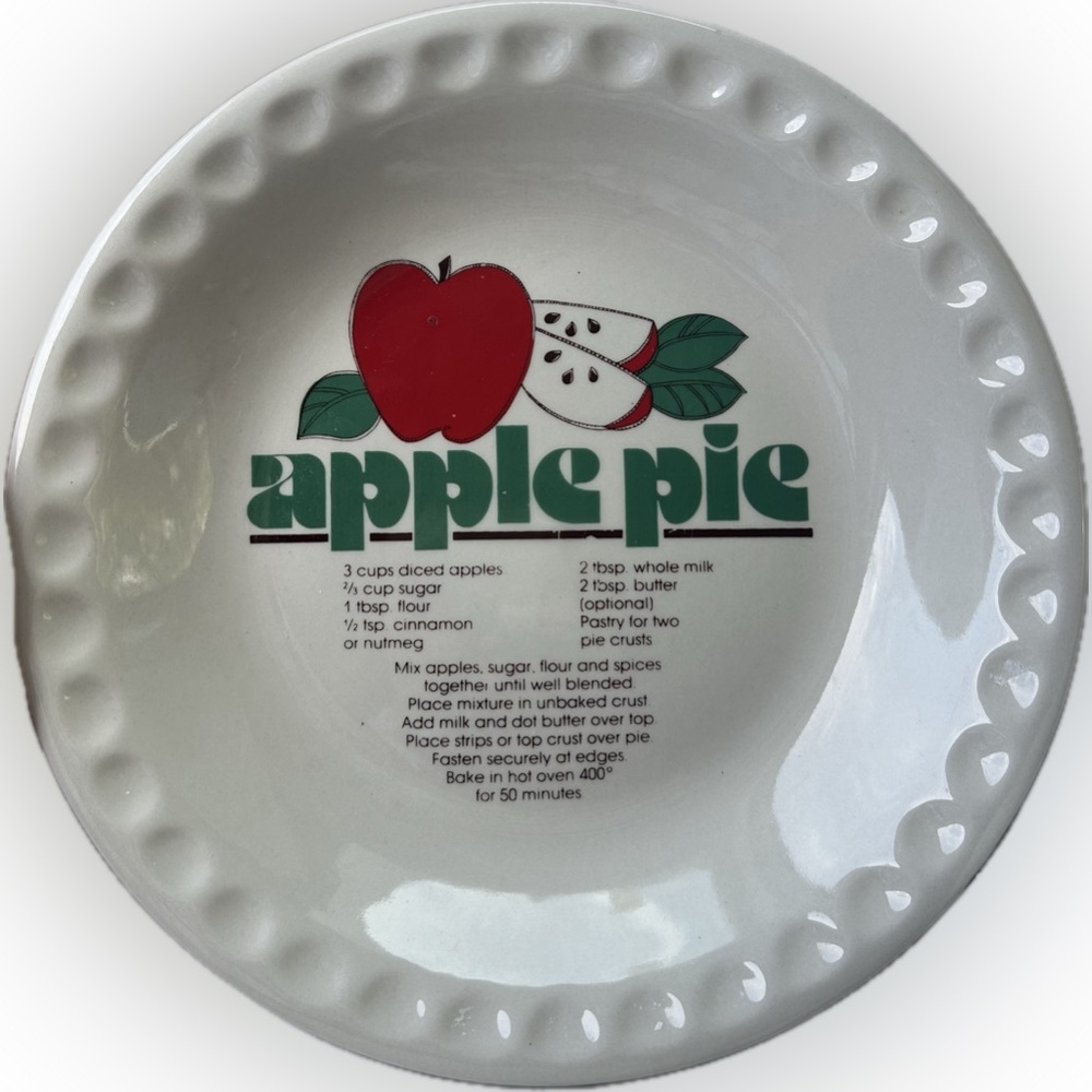 SOLD LOCALLY Apple Pie Ceramic Pie Plate